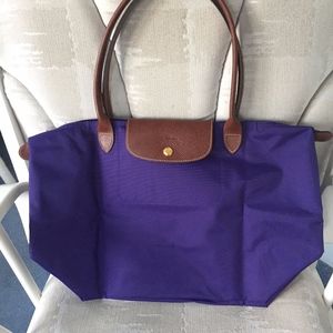 Longchamp Le Pliage Nylone Tote Handbag - Purple